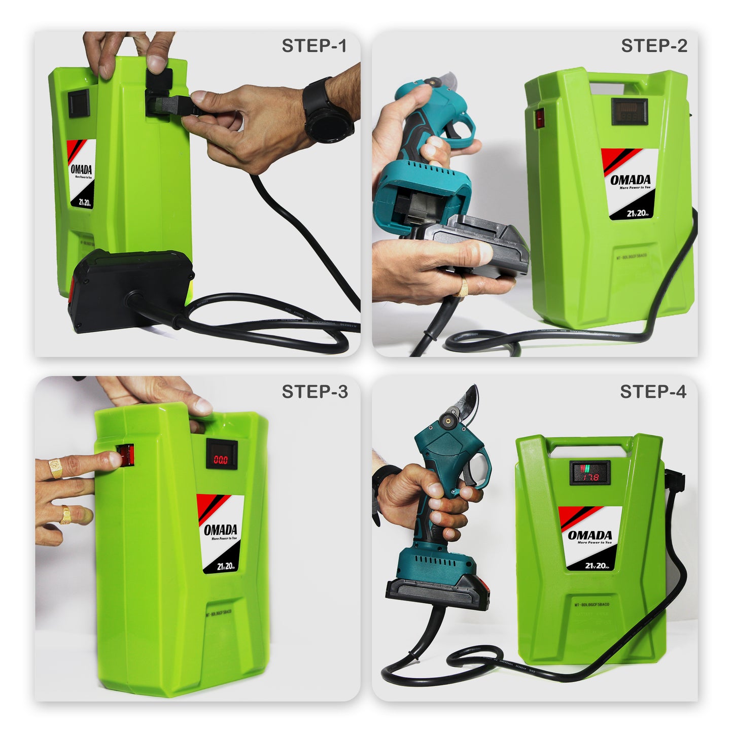 Omada 21V 20Ah Portable Power Tool Backpack | Heavy-Duty Lithium Battery for Cordless Tools | Ideal for Drills, Trimmers, Grinders & Construction Work.