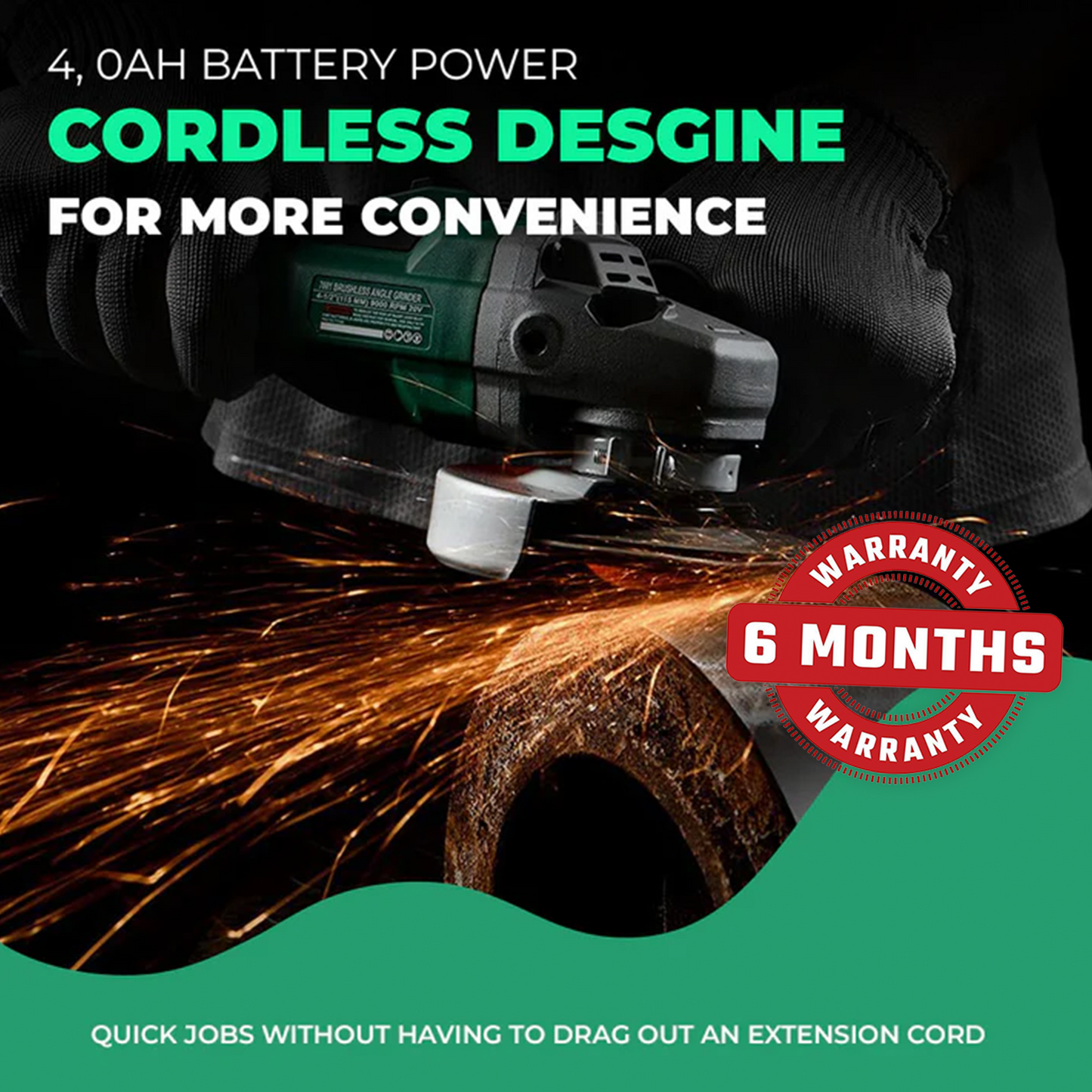 20V Cordless Angle Grinder