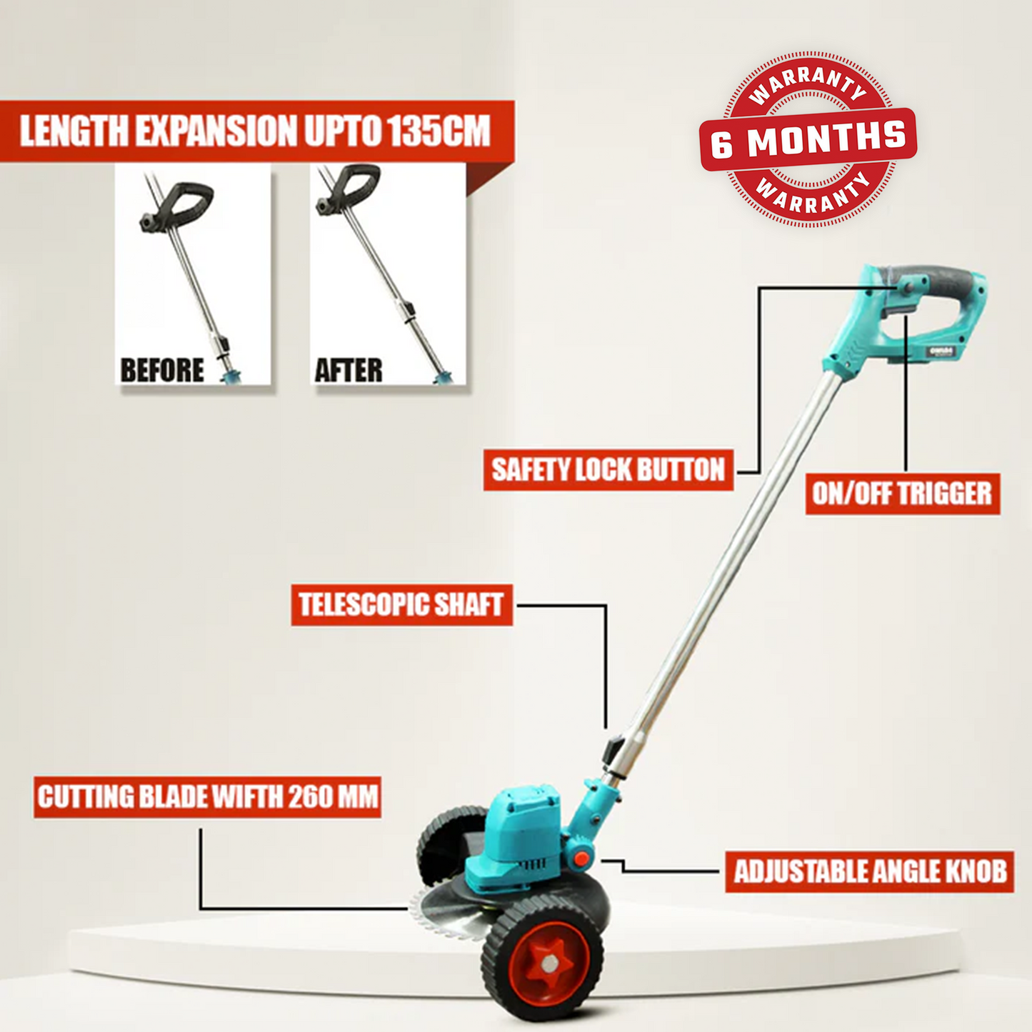 21V Cordless Lawn Mower & Grass Trimmer