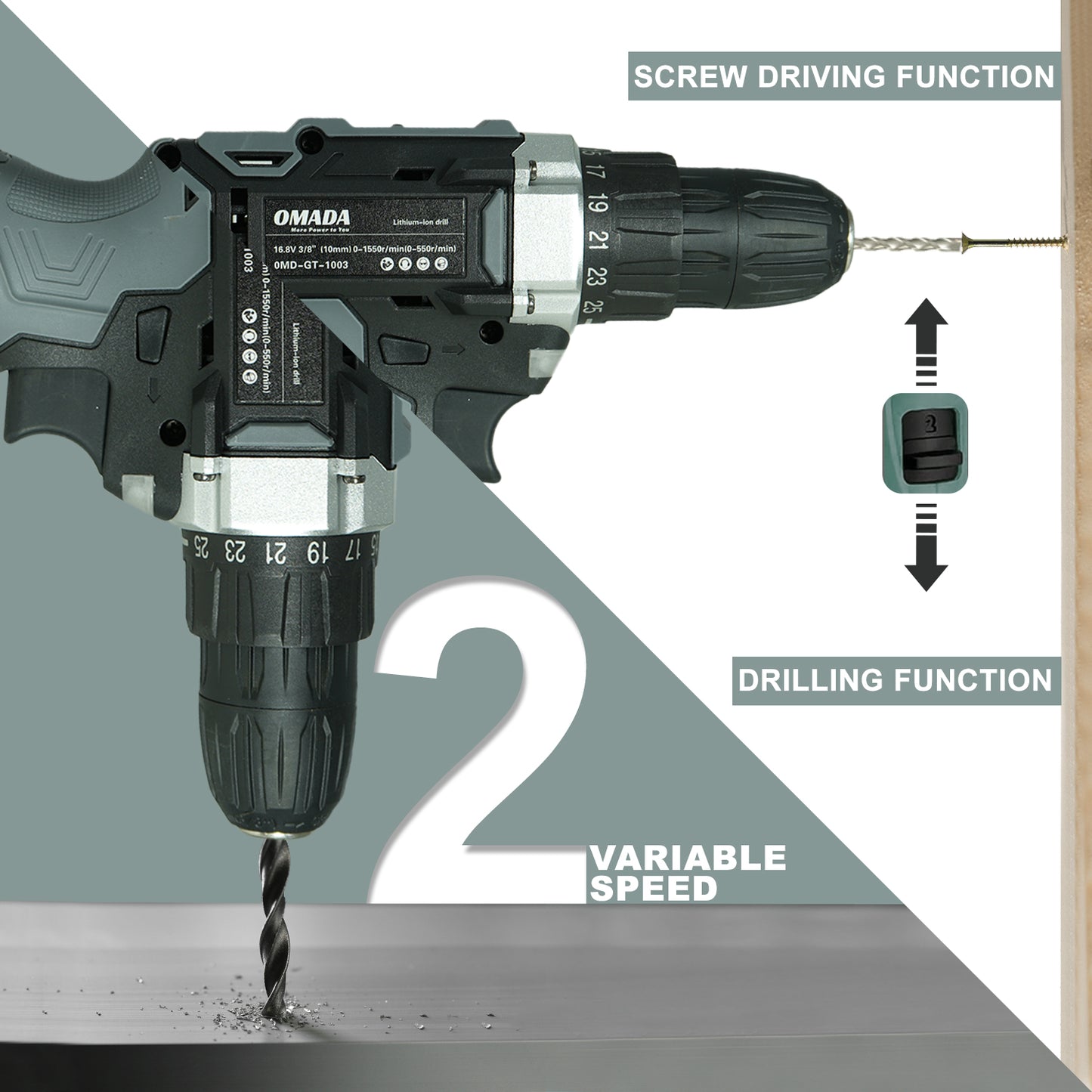 16.8V Professional Tool kit with Cordless Drill.
