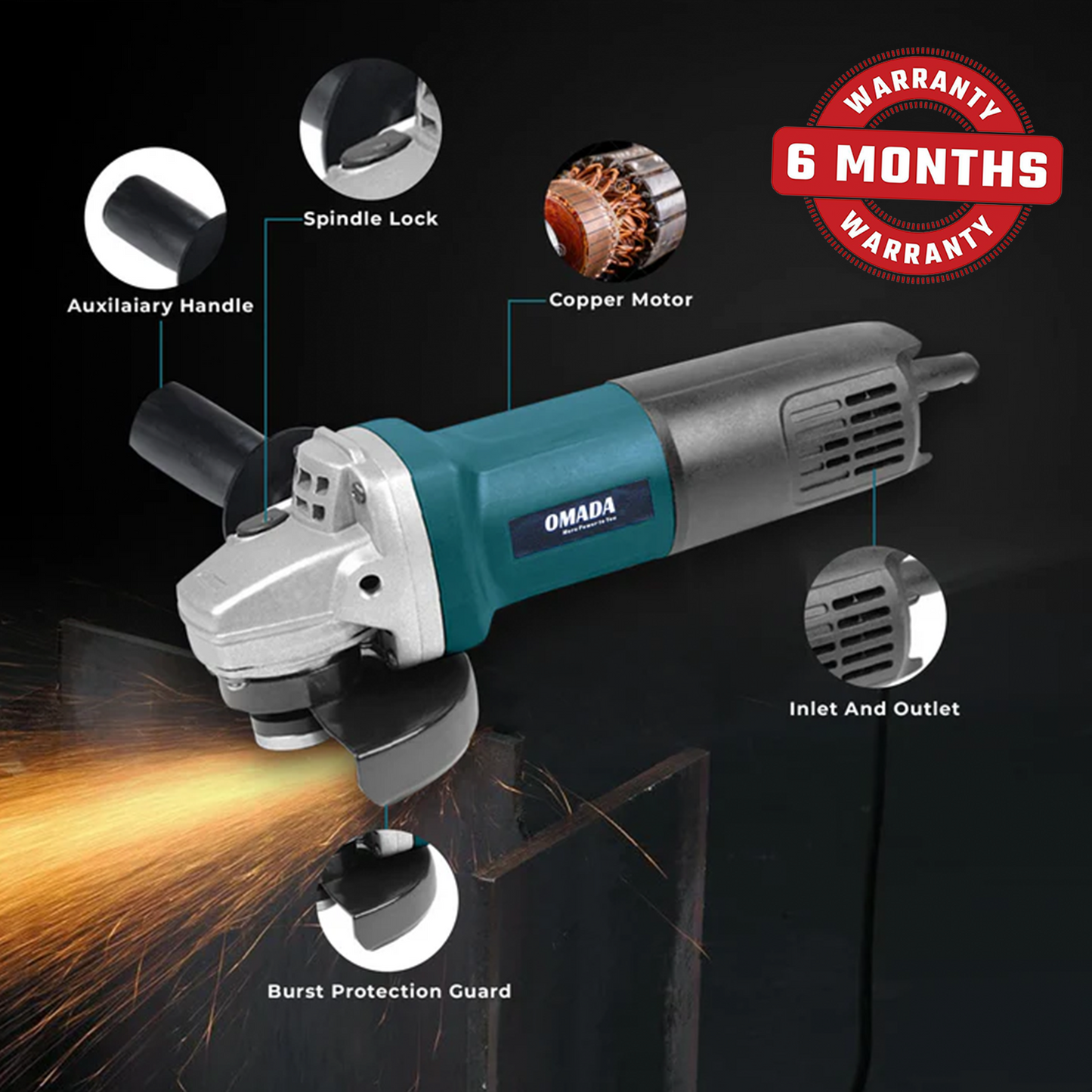 680W Corded Angle Grinder