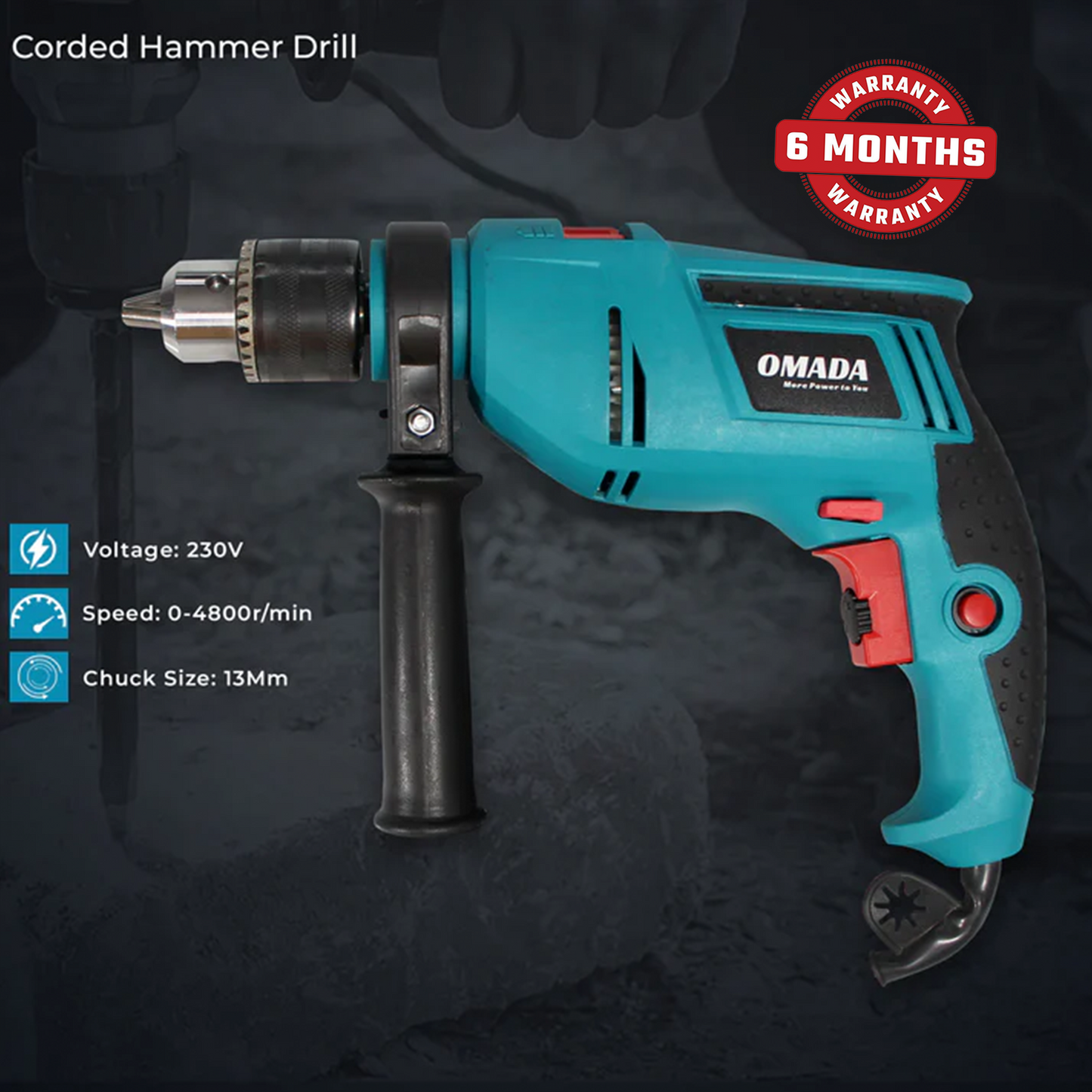 710W Corded Electric Hammer Drill