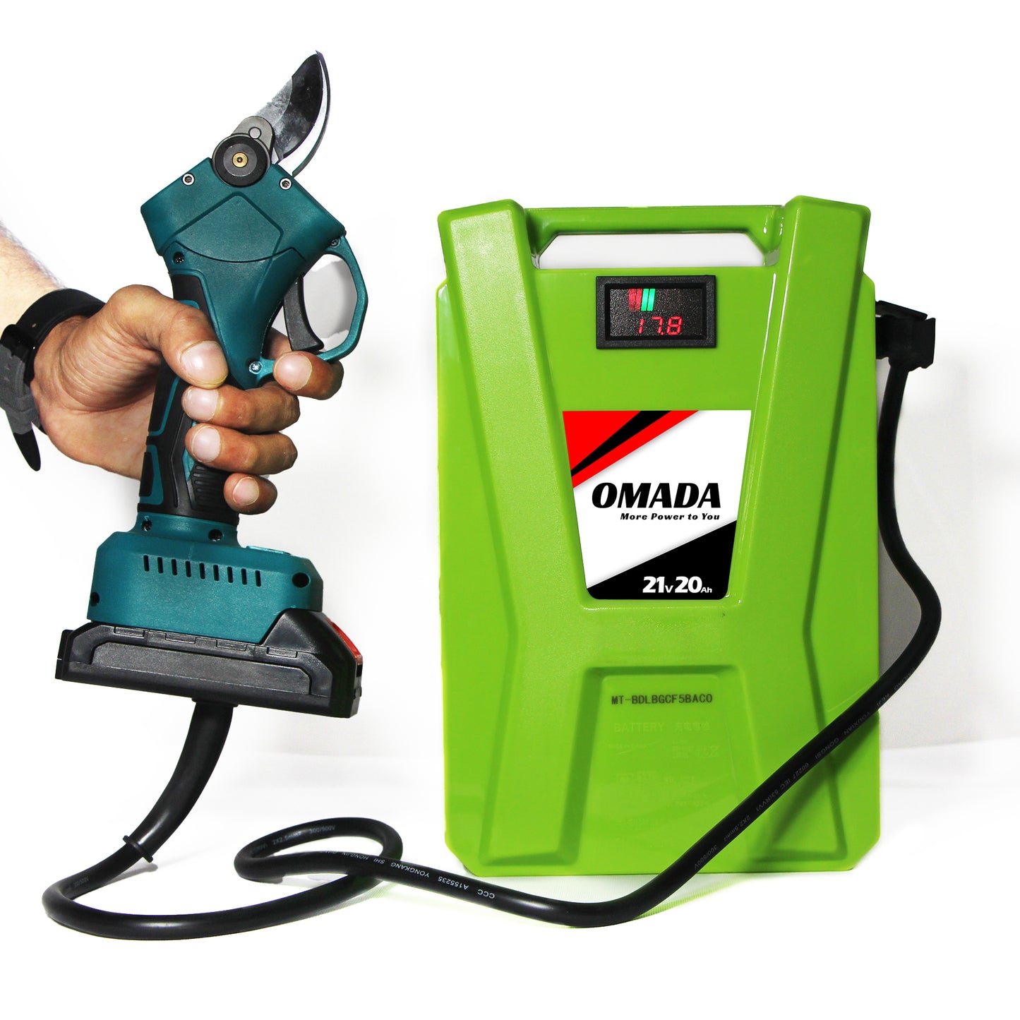 Omada 21V 20Ah Portable Power Tool Backpack | Heavy-Duty Lithium Battery for Cordless Tools | Ideal for Drills, Trimmers, Grinders & Construction Work.