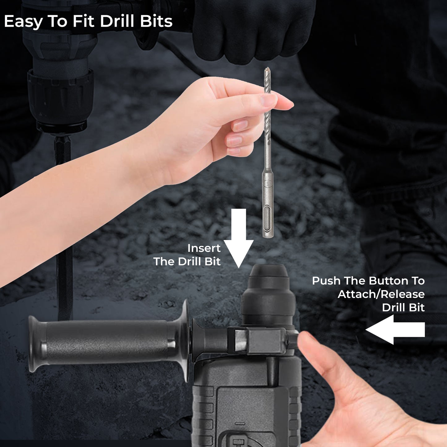 500W Corded Electric Hammer Drill.