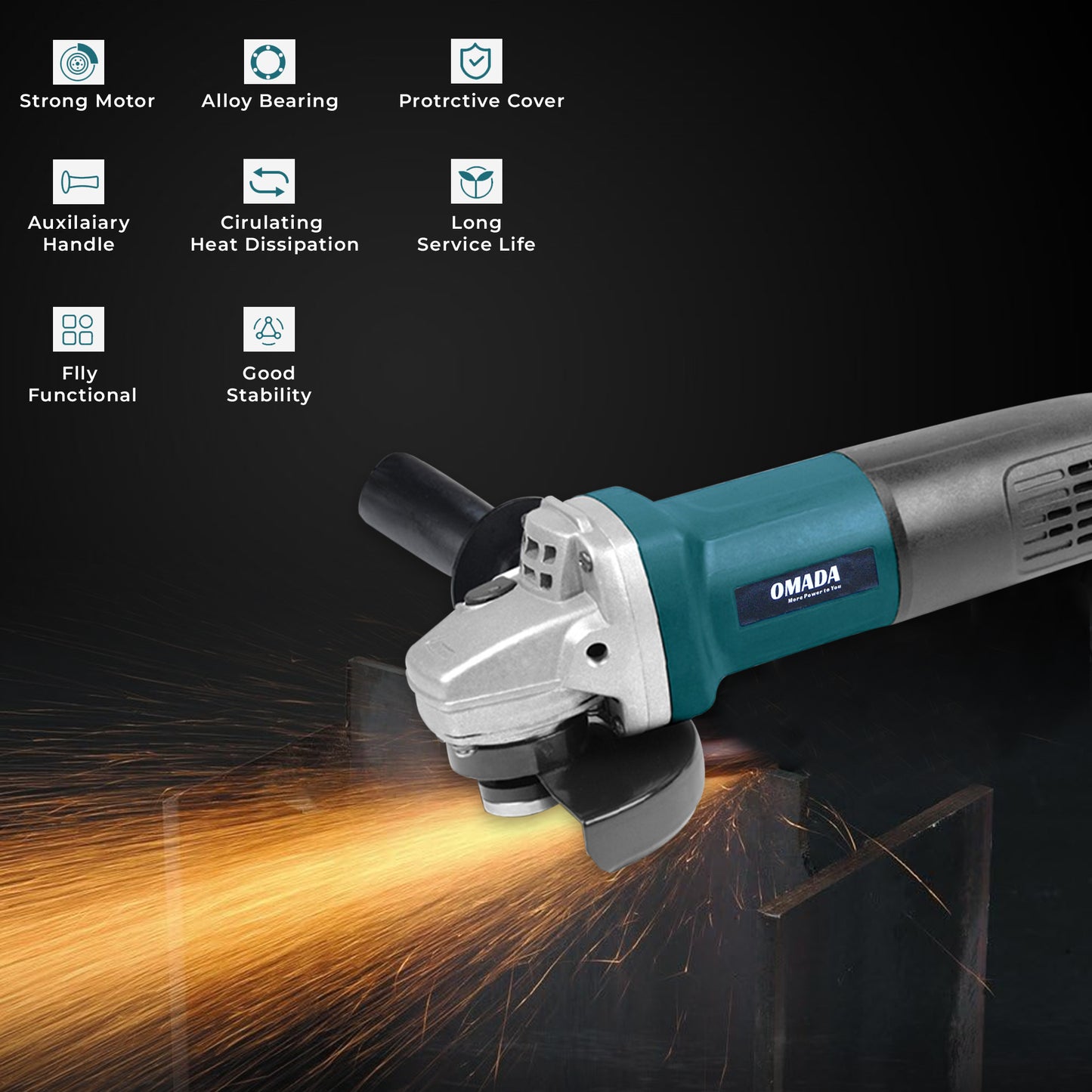 680W Corded Angle Grinder