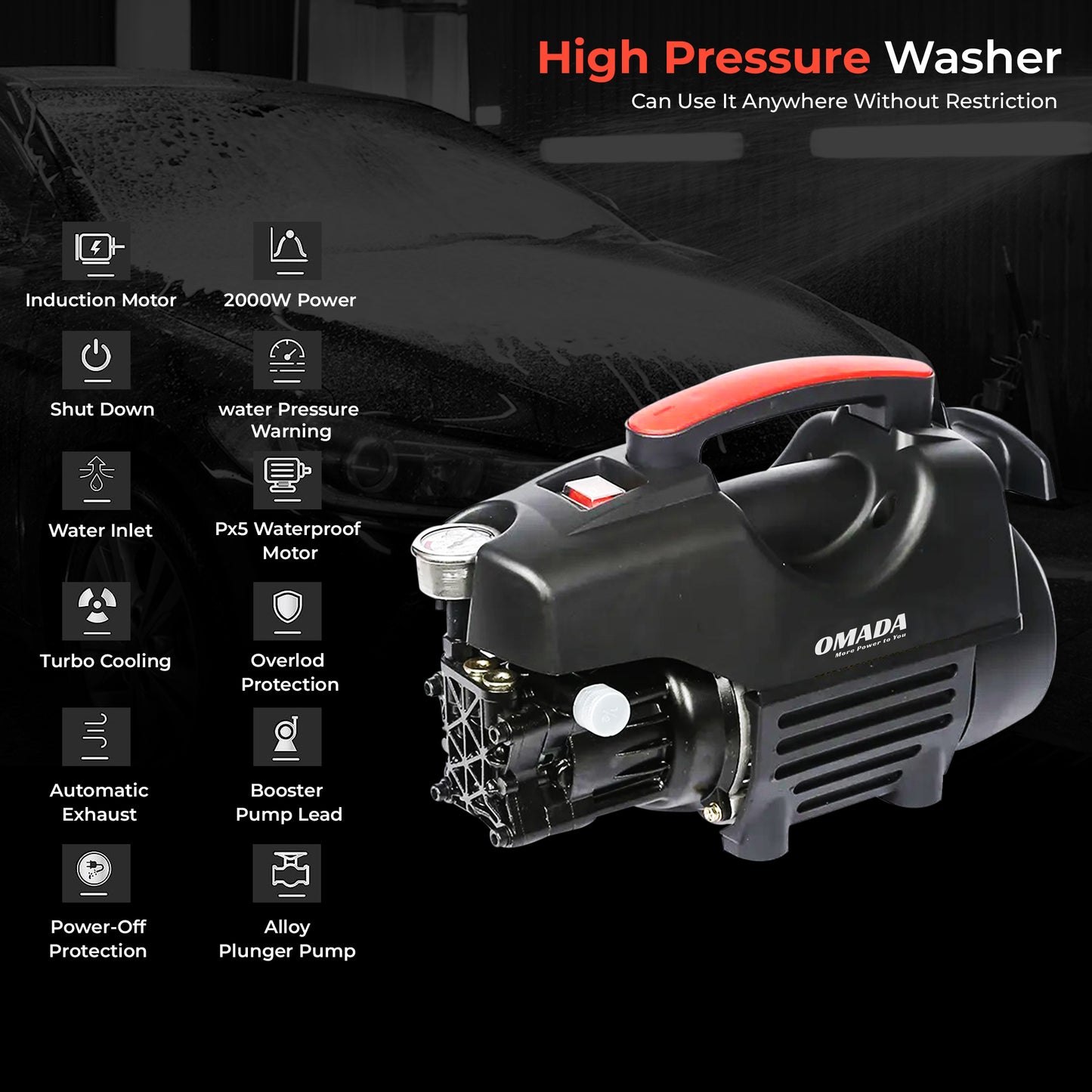 1800W Corded Pressure Washer.