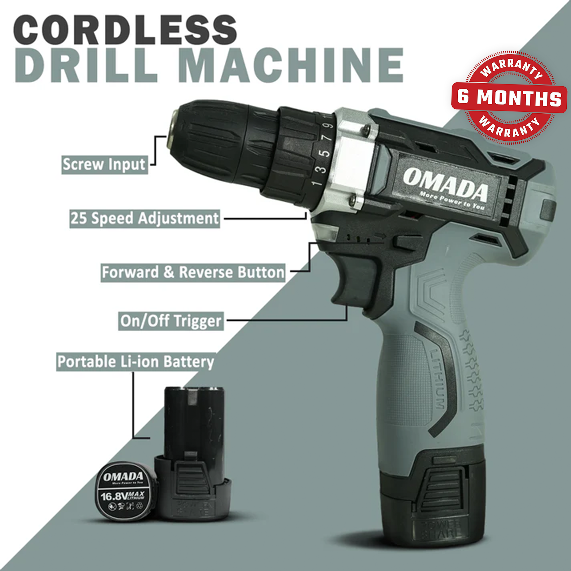 16.8V Professional Tool kit with Cordless Drill