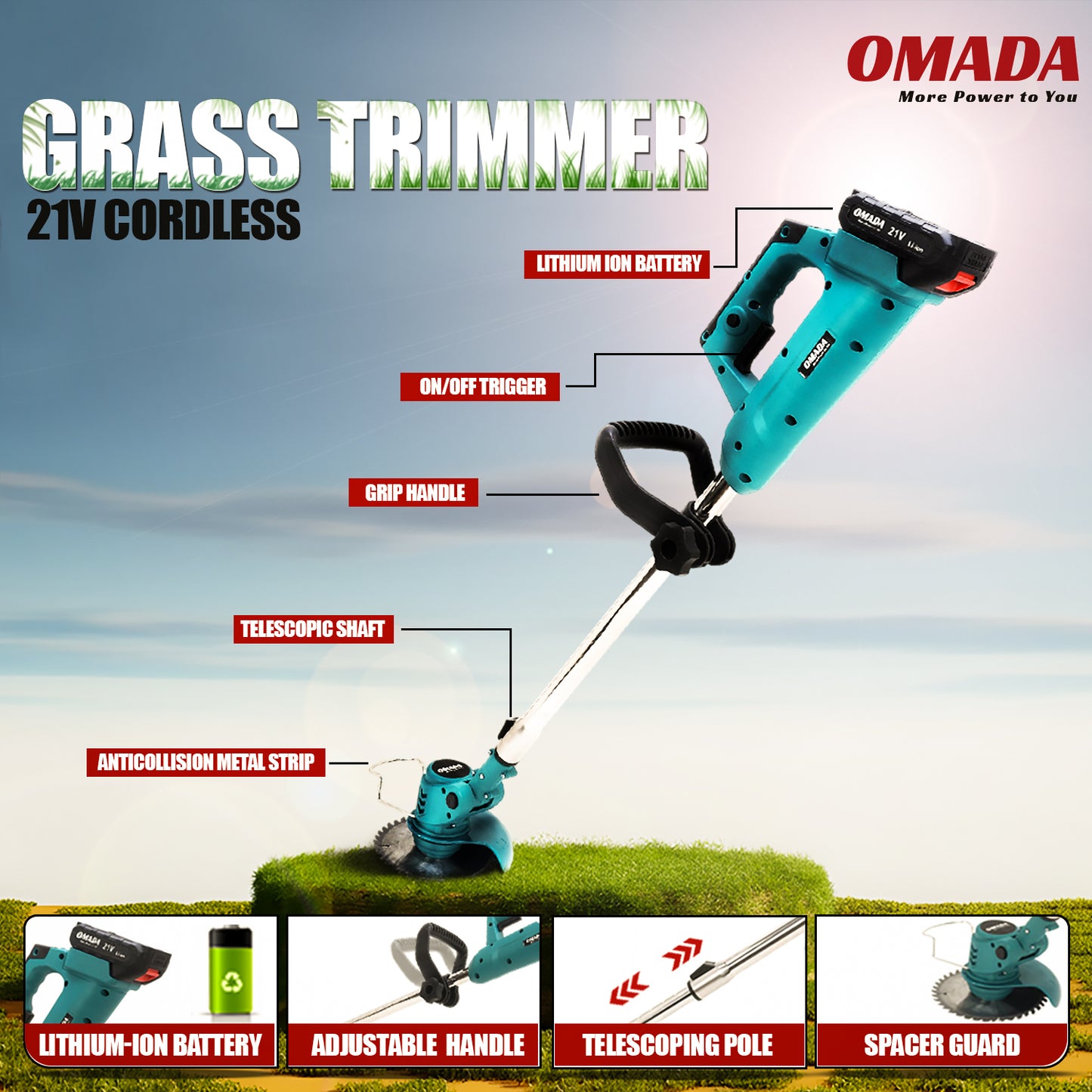 21V Cordless Grass Trimmer