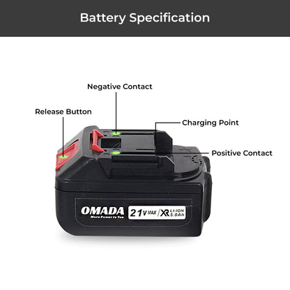 OMADA 21V 5.0A Cordless Lithium Ion Battery