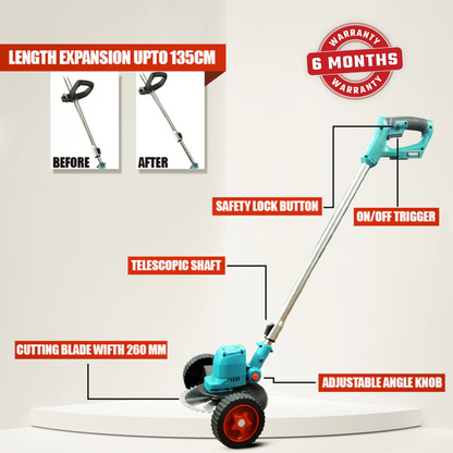21V Cordless Lawn Mower & Grass Trimmer