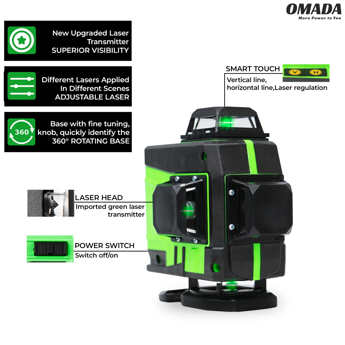 Omada 4 x 360° 16 Lines Self Leveling Laser Leveling Machine