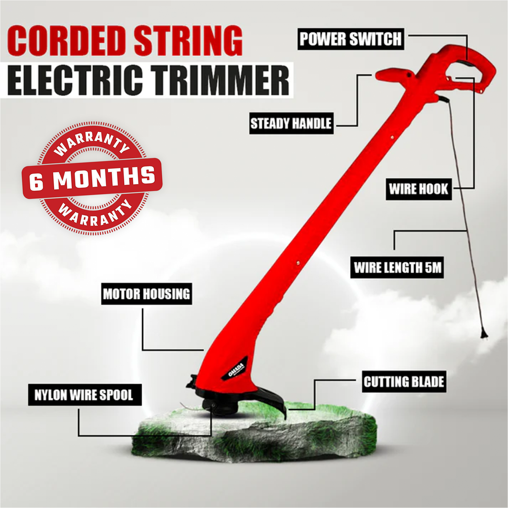 250W Corded String/Grass Trimmer