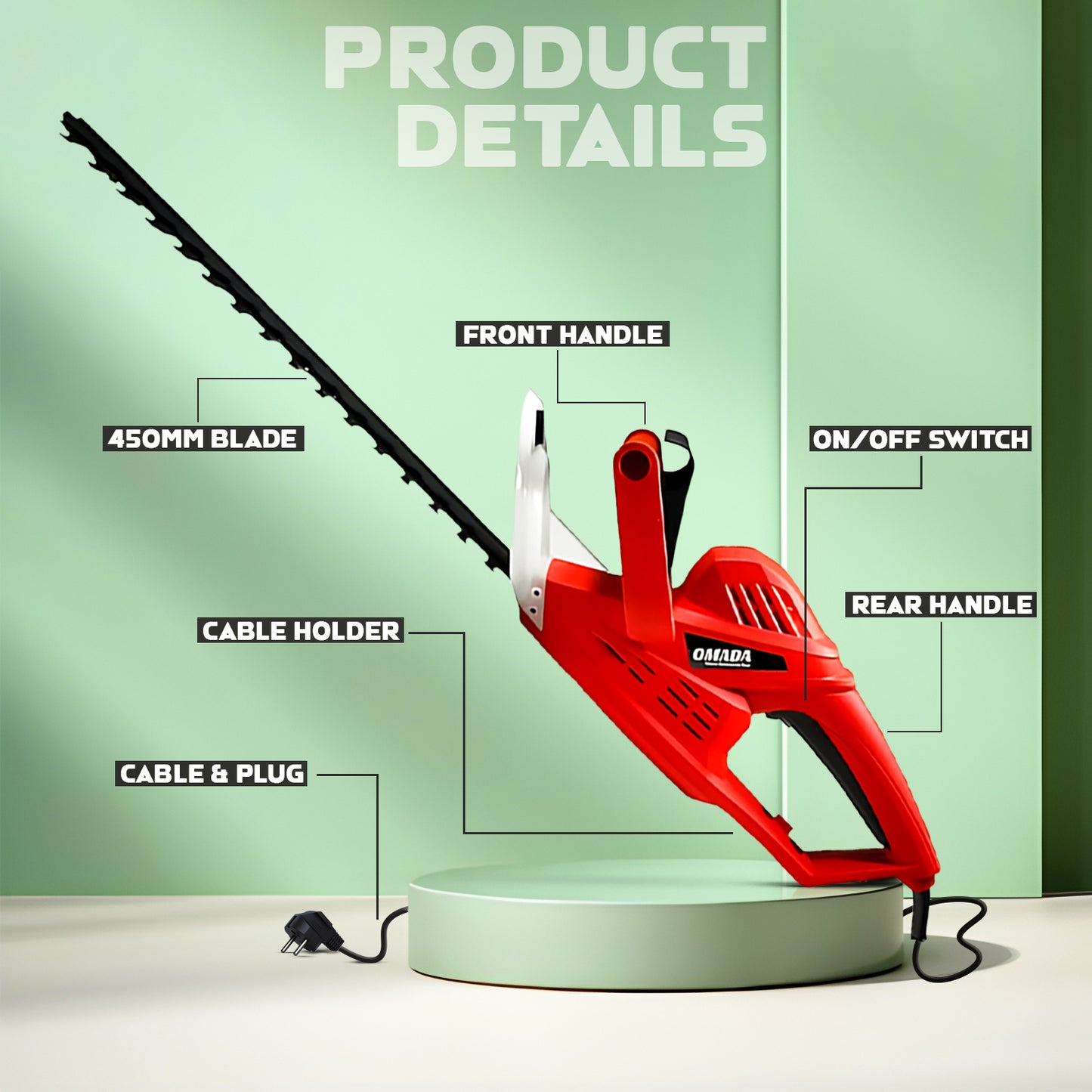 520W Corded Hedge Trimmer