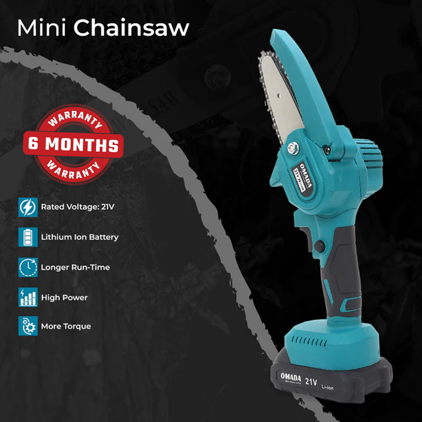 4 Inches 21V Mini Chainsaw