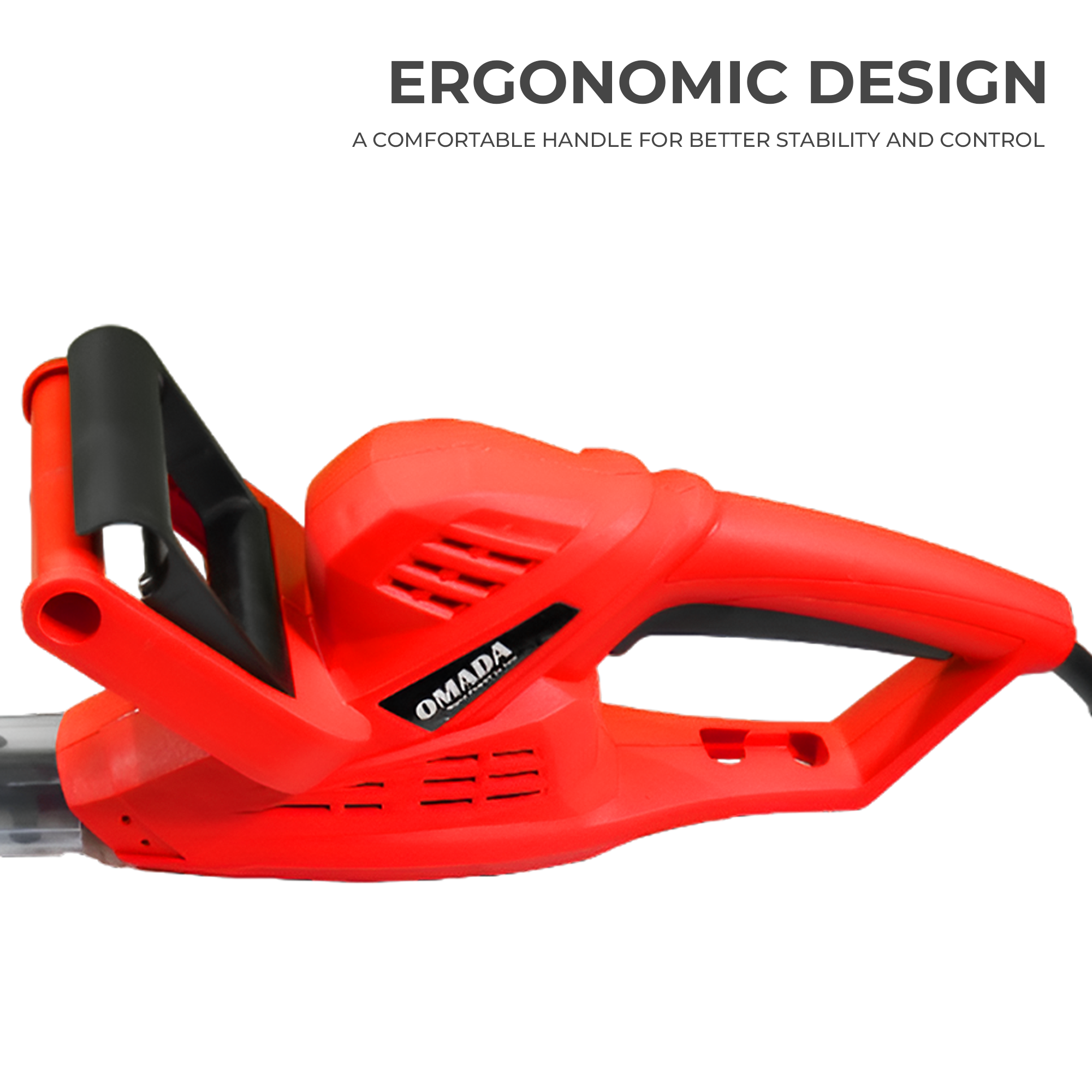 OMADA 520W Corded Hedge Trimmer Powerful Precision with Dual Safety and 16mm Cutting Capacity with 1700 RPM along with 5M cable length