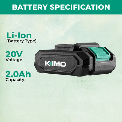 KIMO 20V 2A Cordless Tools Rechargeable Lithium Ion Battery