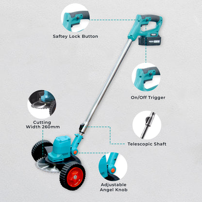 21V Cordless Lawn Mower Stringless Trimmer Edger Tool