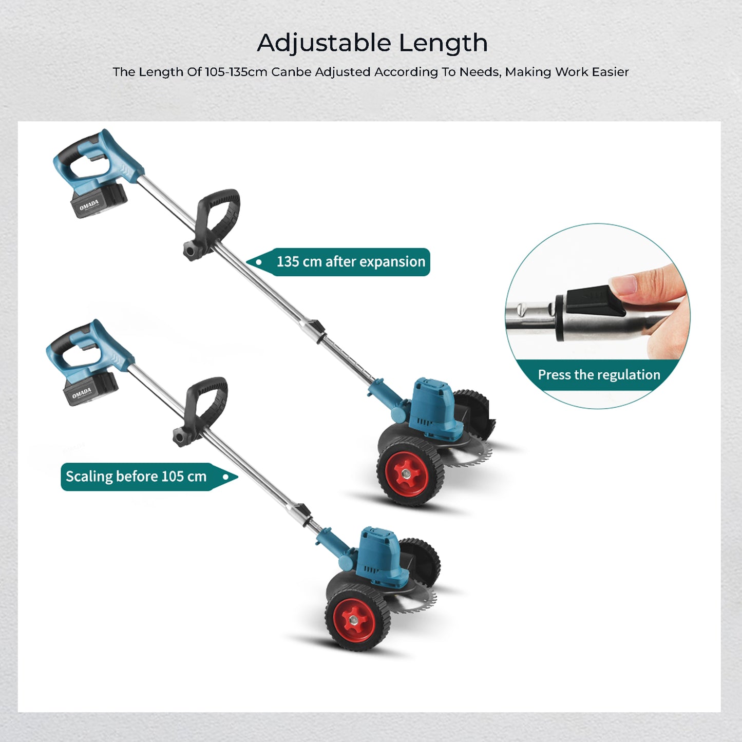 21V Cordless Lawn Mower Stringless Trimmer Edger Tool