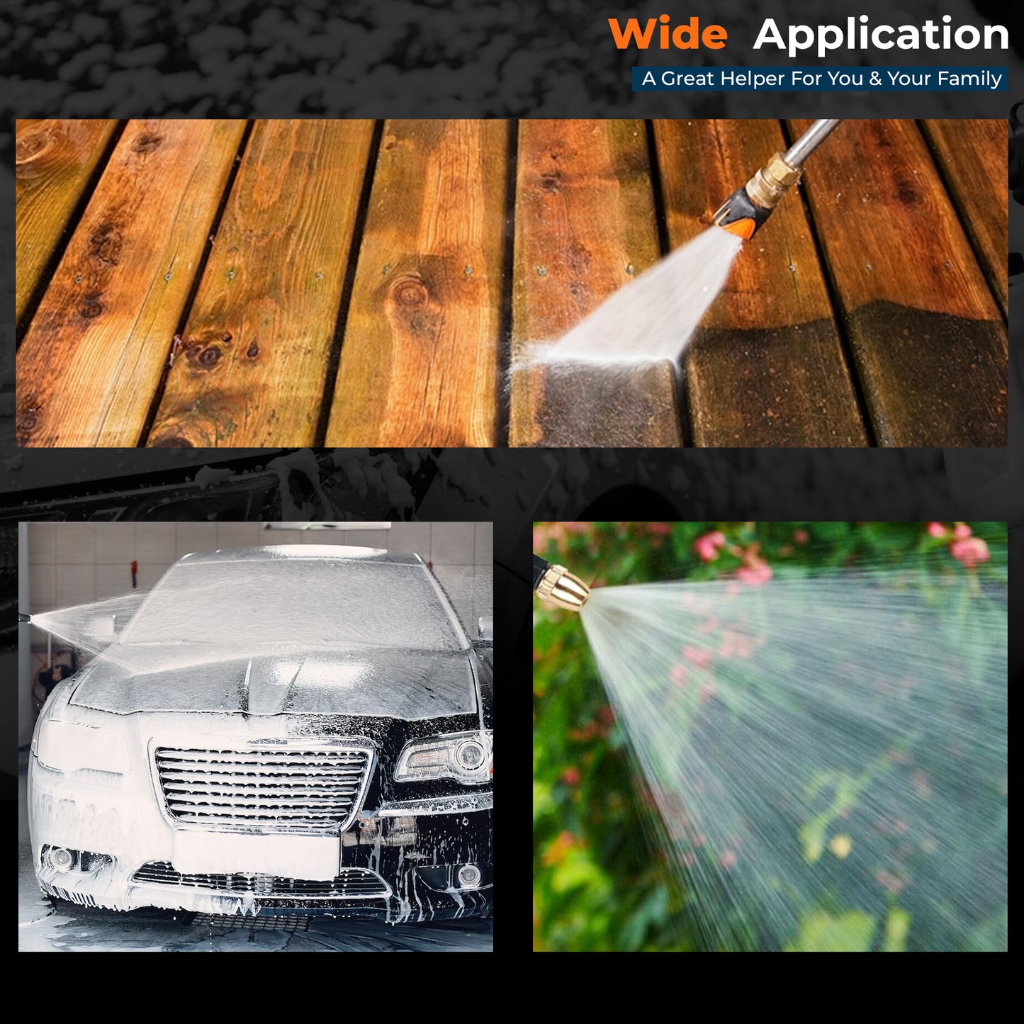 OMADA Cordless Car pressure washer - High Pressure Multipurpose Cleaner Gun 21V 2.0AH 2 Batteires (3-4 hours), 800W 8 Bar Lithium Ion