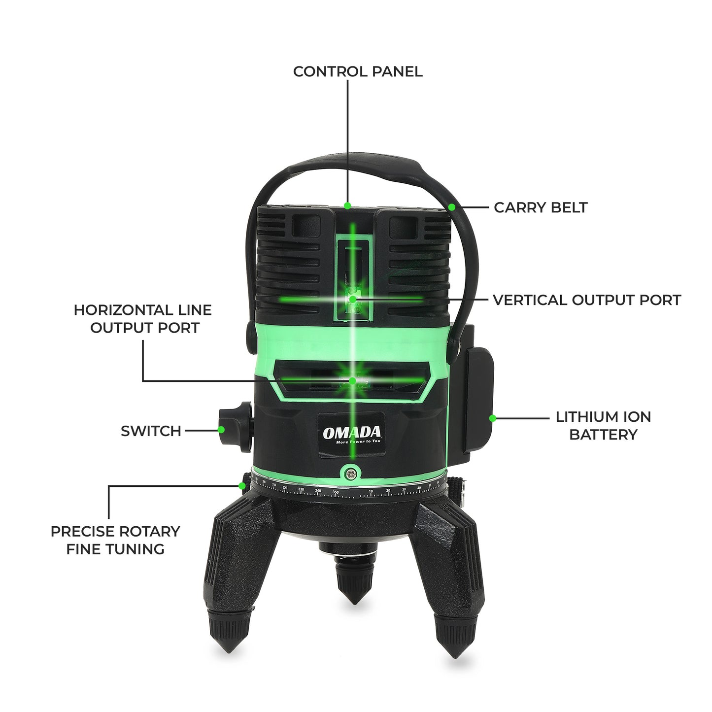 3 Lines Laser Level Self Leveling 360° Horizontal Vertical Line Laser Laser Level Magnetic Line Level