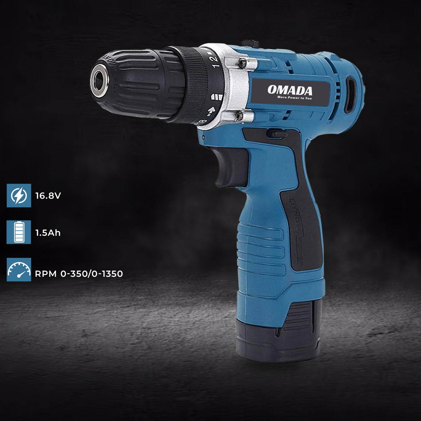 10mm 12V Cordless drill Max Torque 31N.M 1850 RPM