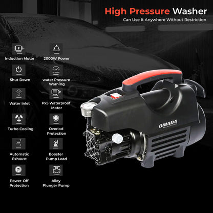 Omada Car Washer high Pressure Pump 220V, 1800W, 14 Bar, 320L/H Water Flow Rate