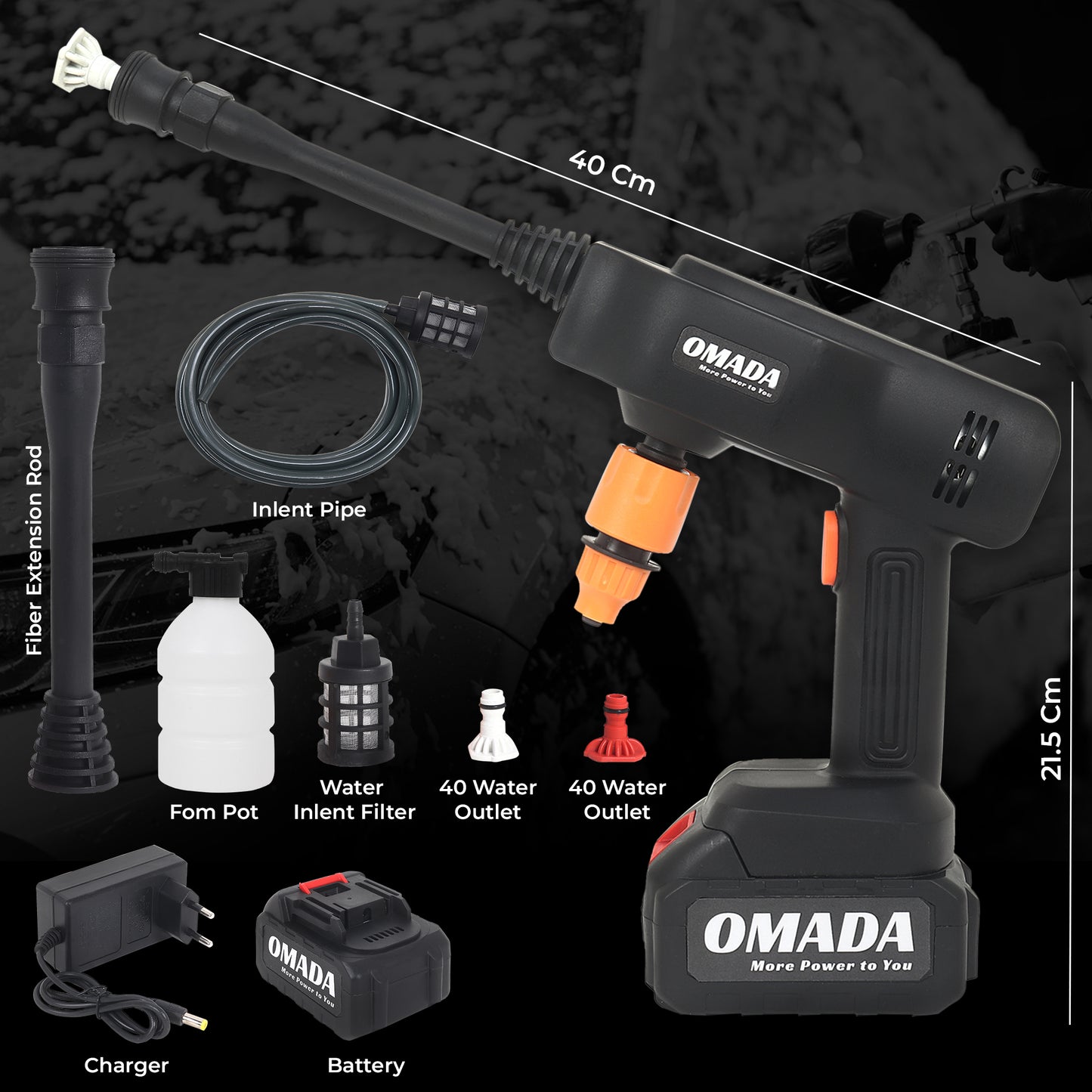 OMADA Cordless Car pressure washer – High Pressure Multipurpose Cleaner Gun