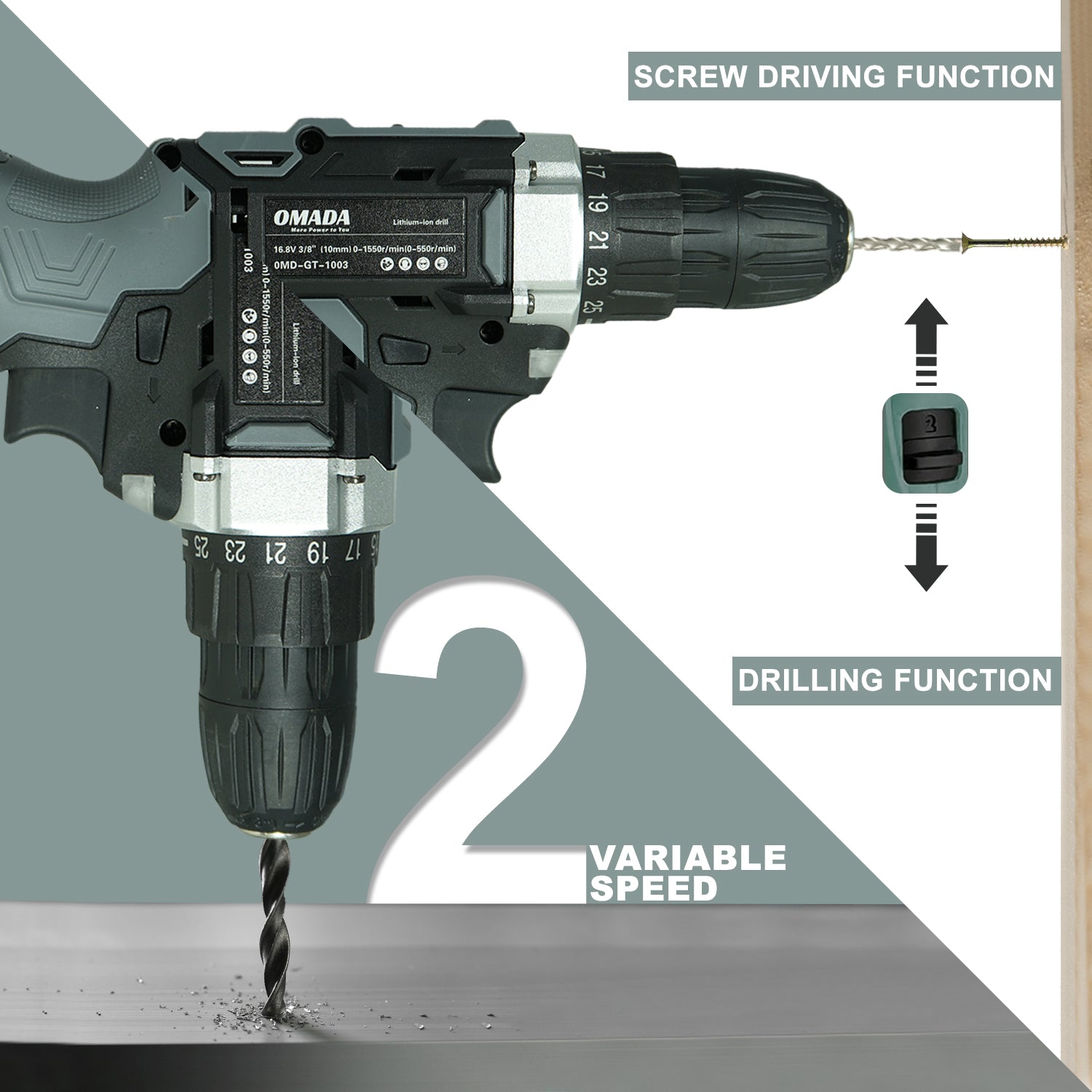 16.8V Professional Tool kit with Cordless Drill.