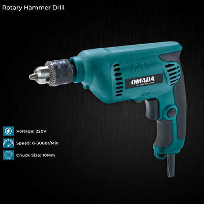 10mm Rotary Hammer Drill with Reverse Rotation and Variable Speed