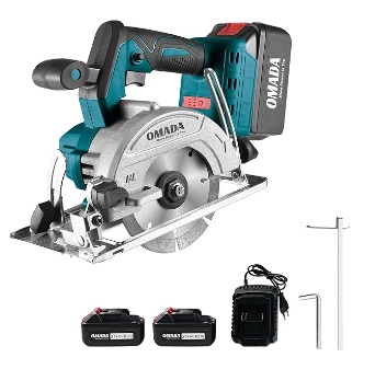 OMADA 7" Cordless 18V Brushless Motor Cutting Saw | Ceramic, Tile, Marble, Wood Cutting Machine [2 Batteries and Charger Included]